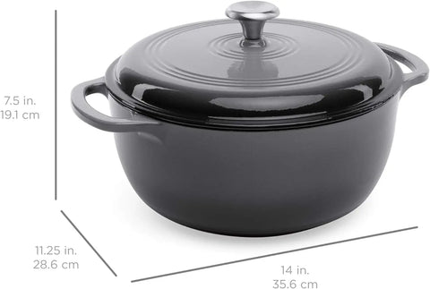 Best Choice Products 6 Quart Enamel Cast-Iron Round Dutch Oven, Family Style Heavy-Duty Pre-Seasoned Cookware for Home, Kitchen