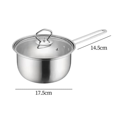 Milk Pot Multifunction Pot Saucepan with Lid Soup Pan Stainless Steel Pot Stockpot for Cafe Kitchen Home Restaurant Sauce