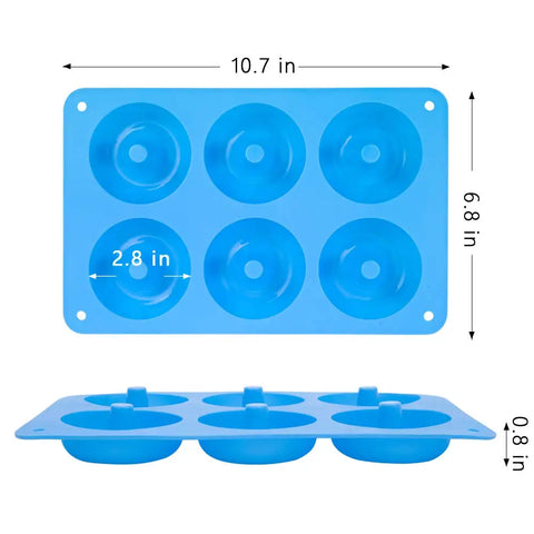 6 Holes Silicone Donut Mold Baking Pan Non-Stick Baking Pastry Chocolate Cake Dessert DIY Decoration Tools Bagels Muffins Donuts