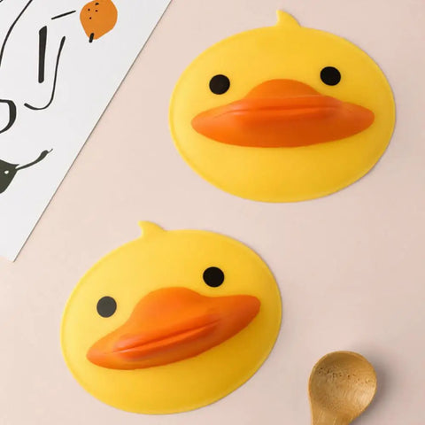 2Pc Silicone Anti-scalding Gloves Little Yellow Duck Cartoon BBQ Heat Insulation Oven Mitts Potholder Gloves Kitchen Accessories