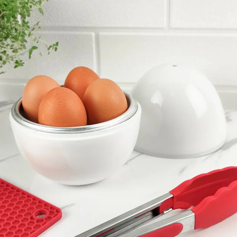 Microwave Egg Steamer Boiler Cooker 4 Eggs Capacity Easy Quick 5 Minutes Hard or Soft Boiled Kitchen Cooking Tools