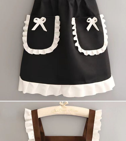 Cute Maid Outfit, Oil and Stain Resistant Apron with Waistband, Kitchen and Restaurant Work Clothes