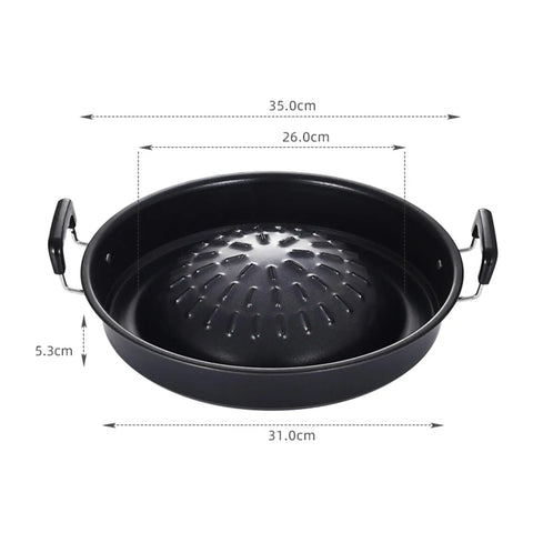 Camping Stove Grill Pan Picnic Round Indoor Outdoor 2in1 Cooking Meat Nonstick Roasting Pan Bbq Grill Pan Aluminum Grill Pan