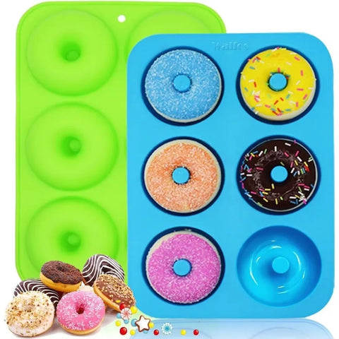 6 Holes Silicone Donut Mold Baking Pan Non-Stick Baking Pastry Chocolate Cake Dessert DIY Decoration Tools Bagels Muffins Donuts