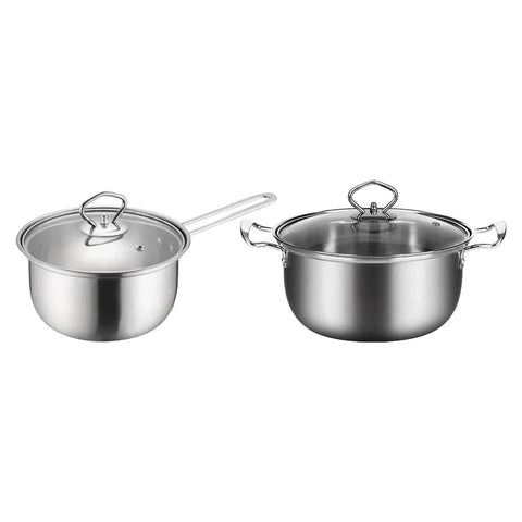 Milk Pot Multifunction Pot Saucepan with Lid Soup Pan Stainless Steel Pot Stockpot for Cafe Kitchen Home Restaurant Sauce