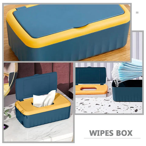 1Pcs Dustproof Wet Tissue Box with Lid Baby Nappy Wet Tissue Storage Holder Dispenser for Home Car Office Paper Tissue Organizer