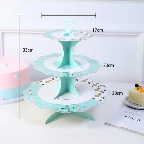 Three tier grid bronzing tray cake stand birthday cake placement festive party dessert placement rack donut rack