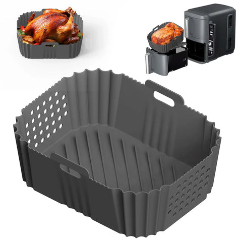 Air Fryer Accessories Set Air Fryer Silicone Basket Oven Baking Tray Silicone Pot Liner Steamer Roasting Rack For Ninja SL400EU