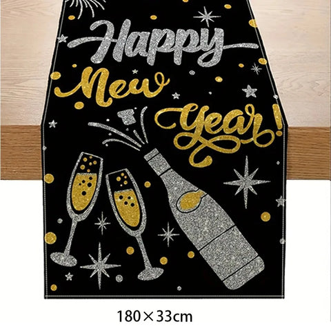 New Year Table Runner Dining Table Decoration New Year Tablecloth Table Cover Party Home Decoration Supplies