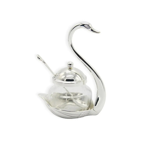 stainless steel swan sugar dish salt and pepper bottle bowl Spice Jar Set Seasoning