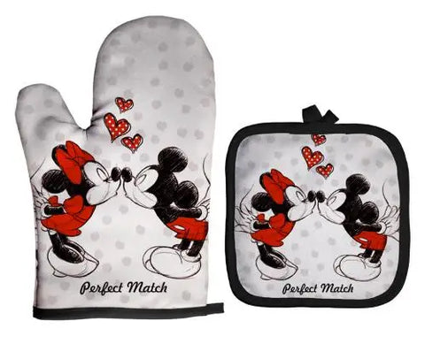 Mickey and Minnie Baking Gloves Cartoon Insulation Mat Pink Microwave Oven Mitt Anti-heat Cooking Potholders Kitchen Accessories