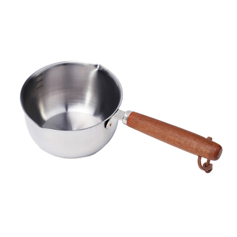 Milk Pot Stainless Steel Hot Oil Pan 150ML-500ML Hot Sauce Small Pot Cooking Butter Melting Pot Versatile Flat Bottomed Oil Pan