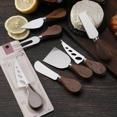 6-Piece Cheese Knives Set for Charcuterie Boards and Cutlery Stainless Steel Cheese Knife Set Collection kitchen Tools