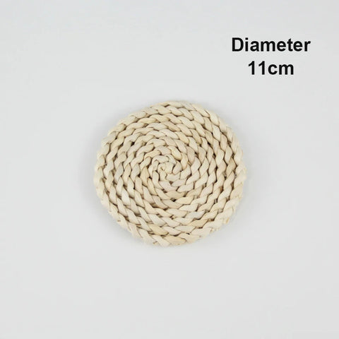 Round Natural Corn Wool Woven Placemat Thickened Insulation Tea Mat Heat-Resistant Casserole Mat Kitchen Supplies 1Pcs