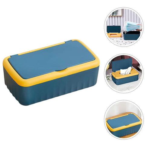 1Pcs Dustproof Wet Tissue Box with Lid Baby Nappy Wet Tissue Storage Holder Dispenser for Home Car Office Paper Tissue Organizer