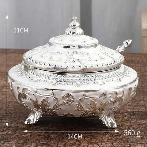 American Style Seasoning Pot High-end Retro Sugar Bowl Kitchen Seasoning Storage Flip Sugar BowlLight Luxury European