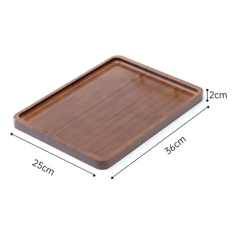 Bamboo Tray Handle New Chinese Tea Set Bamboo Hotel small Tea Tray Wooden Family Breakfast Tray Metal Handle