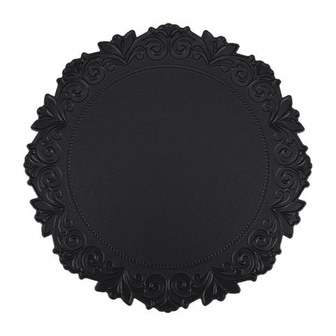 Individual PU Leather Placemat, Nordic Table Mat, Round Flower, Home Kitchen, Dining Tablemat, Christmas Decor, Large Size