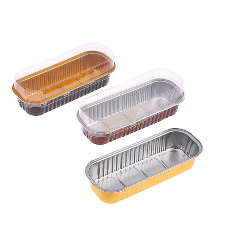 10Pcs Mini Loaf Pans With/Without Lids 6.8OZ Rectangle Aluminum Foil Baking Pans Reusable Mini Bread Containers Muffin Tins