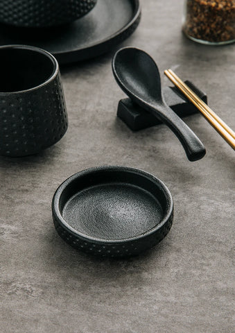 Ceramic Vinegar Dish 3.5 Inches Dipping Dishes Household Soy Sauce Snack Plate White Black Seasoning Small Bowl Kitchen