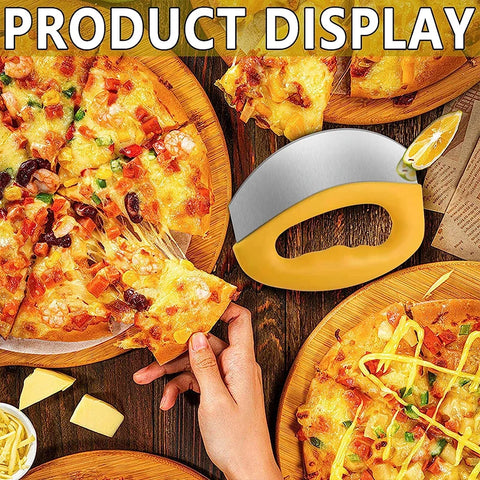 Stainless Steel Pizza Cutter with Cover Food Chopper Herb Cheese Knife Cutter Ring for Precise Pizza Slicing Baking Tools