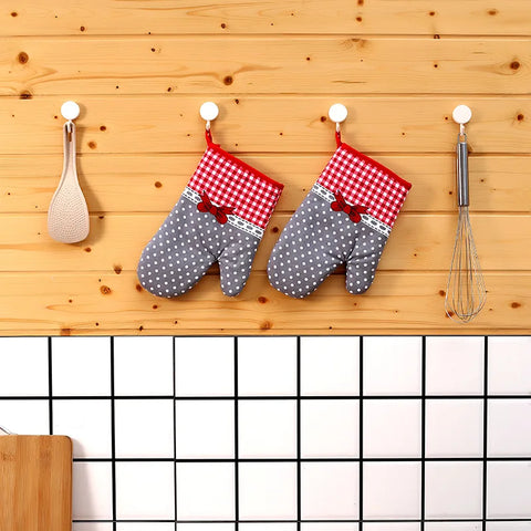 1PC New Pastoral Style Thickened Plaid Microwave Oven Insulation Gloves Microwave Oven Gloves Hot Gloves Kitchenware