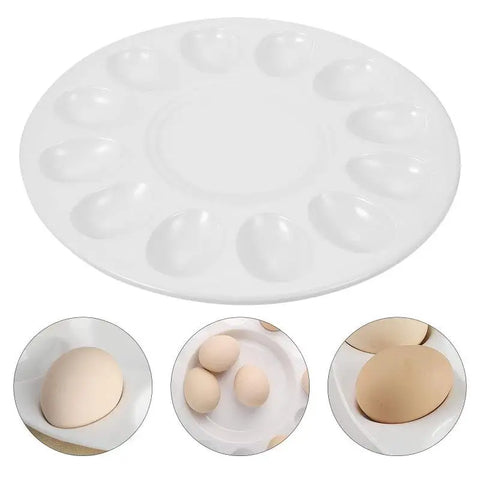 Ceramic Snail Platter Serving Tray Round Ruffle Egg Tray Deviled Egg Plate Escargot Snail Dish Soup Spoons Ceramic