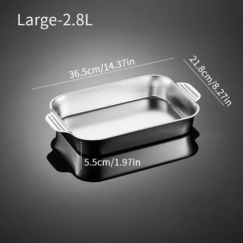 Roaster Pan Rectangular Fish Baking Pan Stainless Steel Roasting Non-Stick Grilling Trays Oven Accessories Kitchen Baking Tool