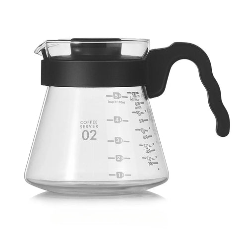 Glass Coffee Server With Scale,Drip Coffee Pot,Pour Over Carafe Microwave Safe Cold Brew Espresso for Coffee Tea Tools,600ml