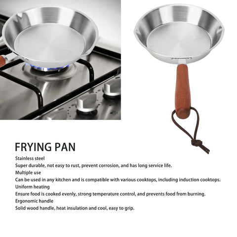 12cm/16cm Stainless Steel Frying Pan Non Stick Egg Pan Fry Pan for Household Restaurant Induction Cooker Pan