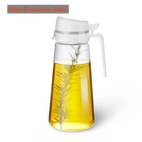 Oil Bottle Olive Oil Dispenser Kitchen Storage Oil Cruet  Automatic Opening and Closing Condiment Container for Kitchen