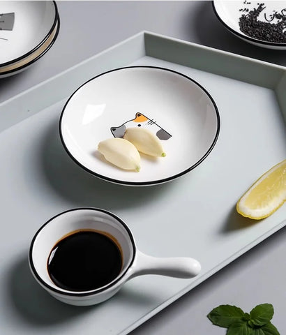 Kitchen Rabbit Small Sauce Bowl Cute Ceramic Seasoning Dish Creative Household Dipping Plate Creative Vinegar Soy Snack Dishes