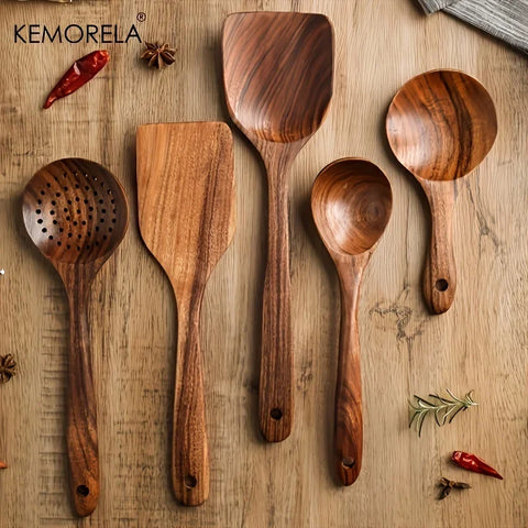 13PCS Kitchen Wooden Kitchenware Set Cooking Kitchen Utensils Environmentally Friendly Pan Suitable For Everyday Cooking