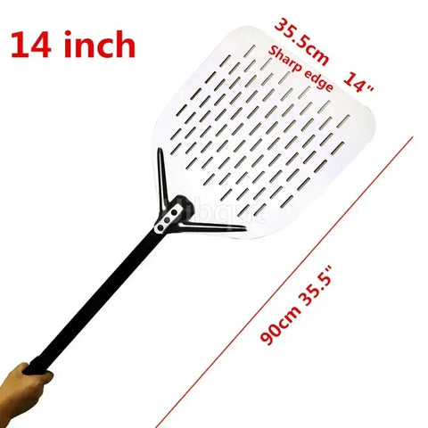 12 14 inch Big long Aluminum Pizza Shovel Peel With Long Handle Accessorie Pizza Paddle Spatula Nonstick Round Pan Baking turner