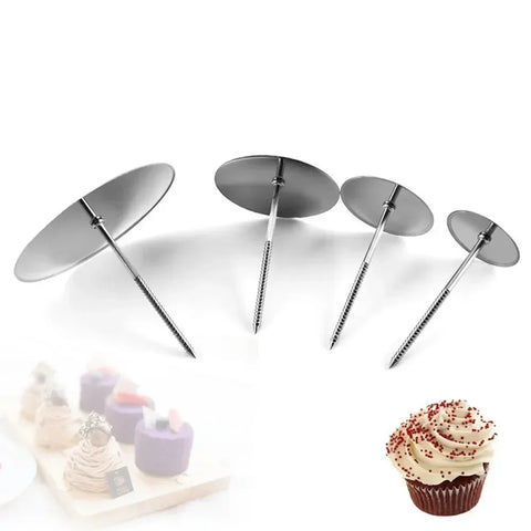 Stainless Steel Piping Nail Tips Cake Chocolate Biscuit Flowers Decorating Needle Stands Cream Transfer Tray Baking Pastry Tools