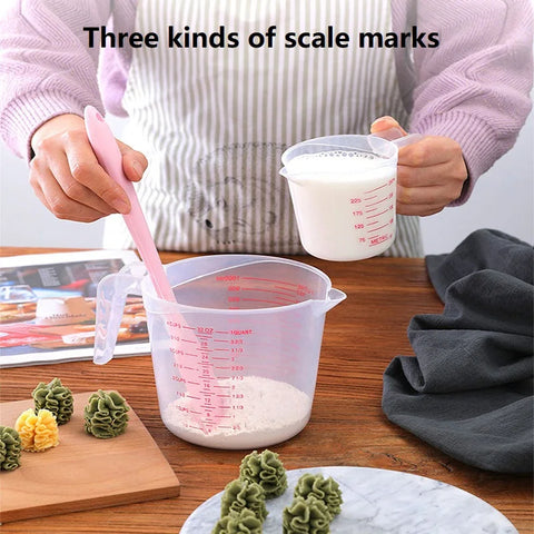 250/500/1000ML Easuring Cup Silicone Measuring Cups and Spoons Plastic Jug Digital Kitchen Scale Baking Tools Timer Accessories