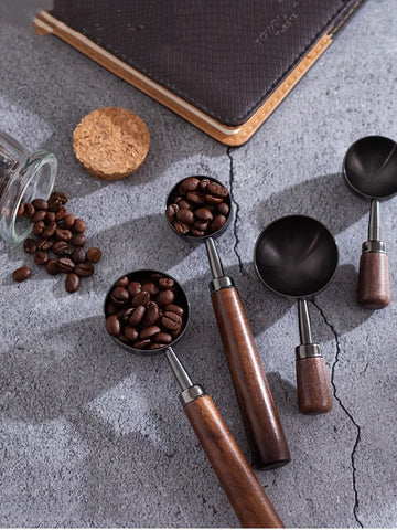 1 Pcs Walnut Wooden Measuring Spoon Scoop Coffee Beans Bar Kitchen Home Baking Tool Measuring Cup Measuring Tools for Kitchen