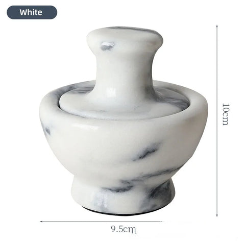 4 Inch Marble Mortar and Mushroom Pestle Stone Grinder Garlic Crusher Spice Mills Black Grinder for Kitchen Fine Grind Easily