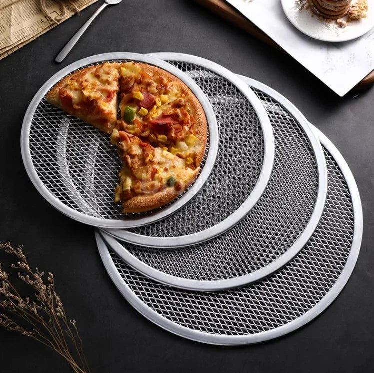 Non stick Pizza Screen Pan Baking Tray New Aluminum Metal Net Bakeware Kitchen Tools Pizza pan peel pizza stone cocina