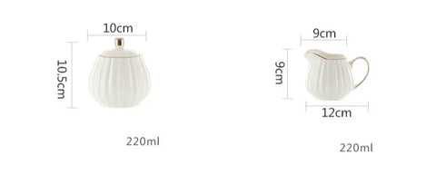 Classic European Style White Porcelain Sugar Bowl and Creamer Pots Set, Milk Jug, Cafe Coffeeware Kits, Candy Jars, Spice Contai