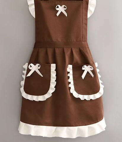 Cute Maid Outfit, Oil and Stain Resistant Apron with Waistband, Kitchen and Restaurant Work Clothes