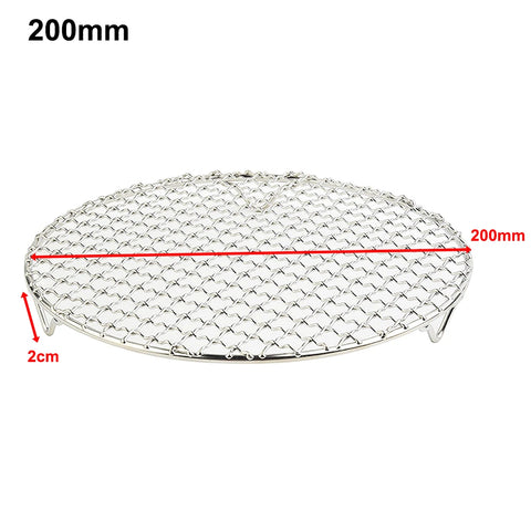 Round Baking Roasting Rack 201 Stainless Steel Wire Oven Grill Sheet Cake Cooking Tray Household Outdoor Camping BBQ Shelf