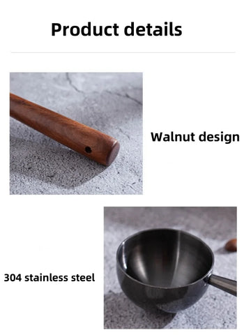 1 Pcs Walnut Wooden Measuring Spoon Scoop Coffee Beans Bar Kitchen Home Baking Tool Measuring Cup Measuring Tools for Kitchen