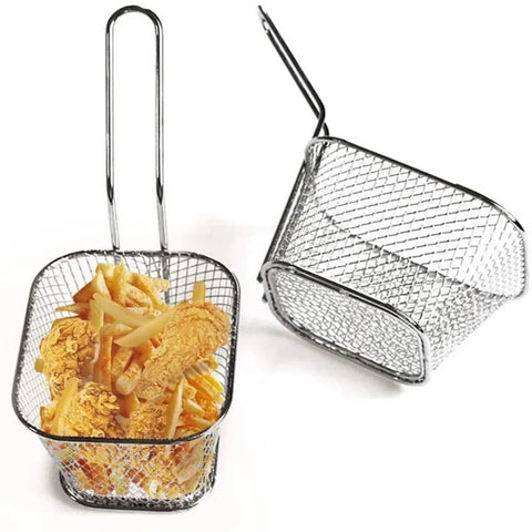 1/2/8Pcs Stainless Steel French Fries Basket Mesh Kitchen Frying Tools Colander Mini Chips Fryer Cooking Frying Basket Strainer