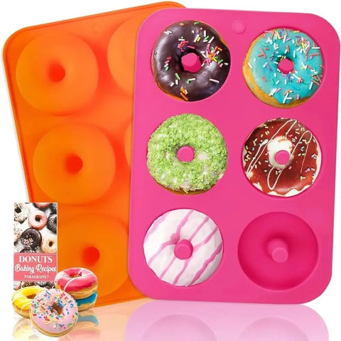 6 Holes Silicone Donut Mold Baking Pan Non-Stick Baking Pastry Chocolate Cake Dessert DIY Decoration Tools Bagels Muffins Donuts