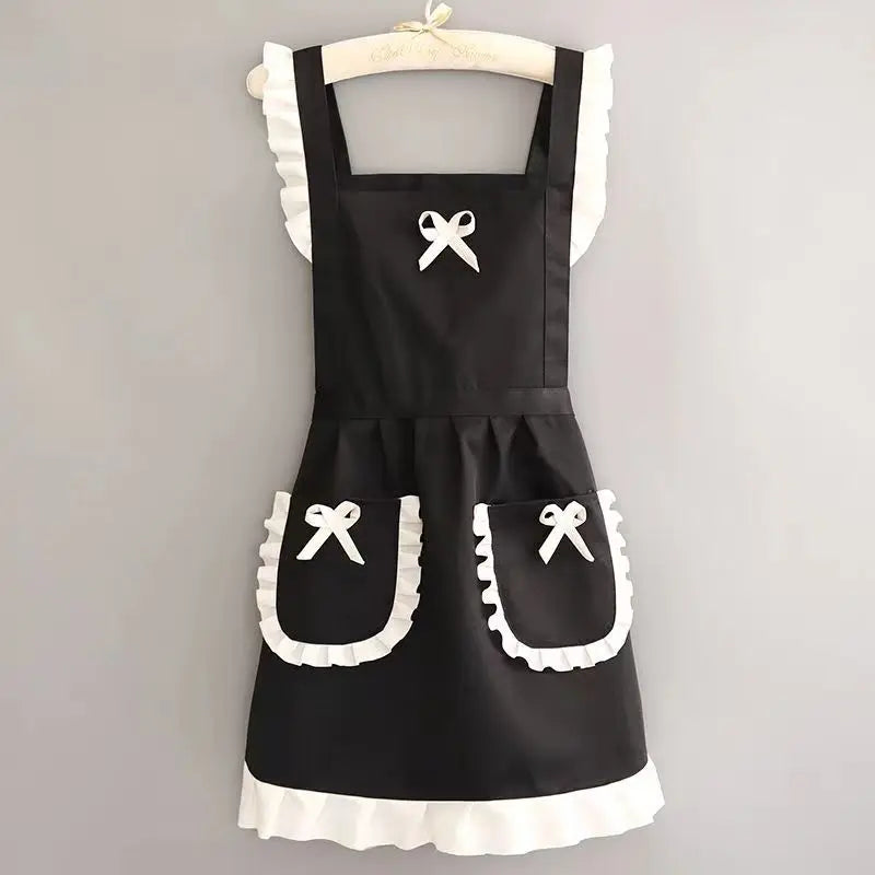 Cute Maid Outfit, Oil and Stain Resistant Apron with Waistband, Kitchen and Restaurant Work Clothes