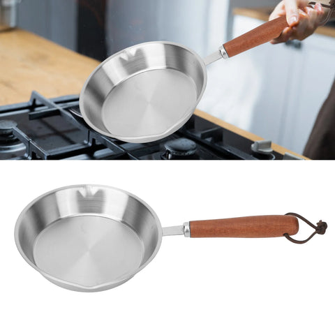 12cm/16cm Stainless Steel Frying Pan Non Stick Egg Pan Fry Pan for Household Restaurant Induction Cooker Pan