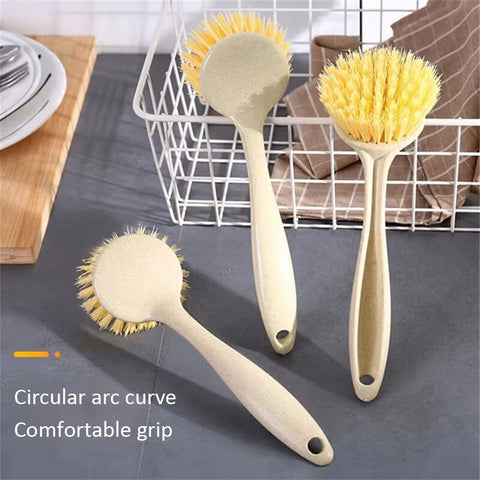 3/1pcs Kitchen Cleaning Brush Long Handle Pan Pot Brush Multifunctional Plate Bowl Dish Washing Brushes Stain Removal Tools