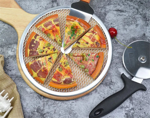 Non stick Pizza Screen Pan Baking Tray New Aluminum Metal Net Bakeware Kitchen Tools Pizza pan peel pizza stone cocina