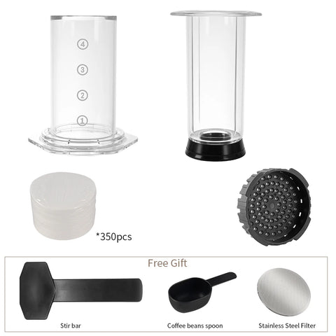 CAFEMASY Portable French Press Coffee Maker Transparent Espresso Coffee Pot Air Press Coffee Machine With filters For Aero Press